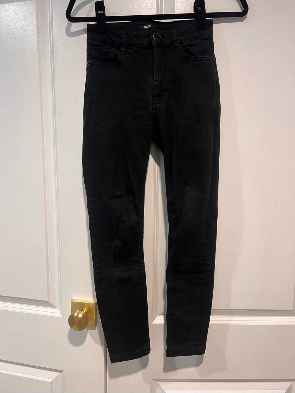 Maje High-Rise Black Skinny Jeans
